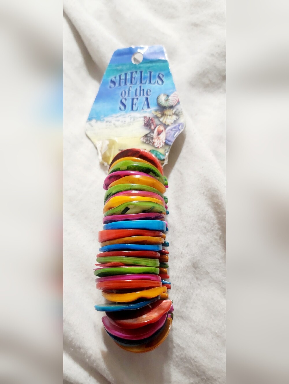 Source Unknown Multicolor Shell Stretch Bracelet